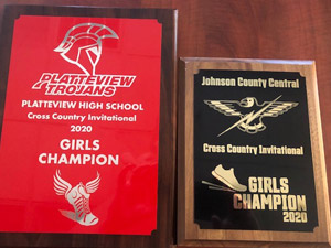 2020 Girls Cross Country Champion plaques