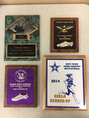 4 cross country award plaques - 2014